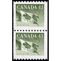 canada stamp 1395 pair flag 1992