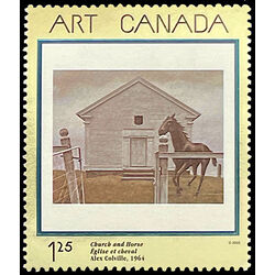 canada stamp 1945 church and horse 1 25 2002