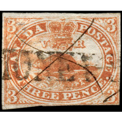 canada stamp 4 beaver 3d 1852 U F VF 097