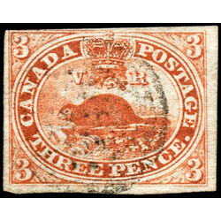 canada stamp 4 beaver 3d 1852 U F VF 099
