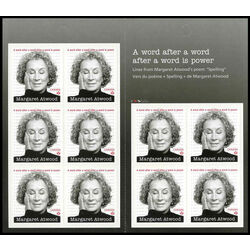 canada stamp bk booklets bk782 margaret atwood 2021