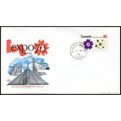 canada stamps expo 70 508p 11p set of 4 fdcs w2b