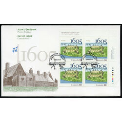 canada stamp 2115 samuel de champlain s drawing of settlement 50 2005 FDC UR