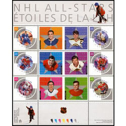 canada stamps nhl all stars 2000 2005 set of 6 souvenir sheets 1838 to 2085