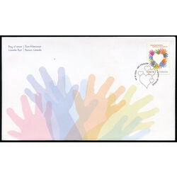 canada stamp b semi postal b19 circle of multi coloured children s hands forming a heart 2012 FDC