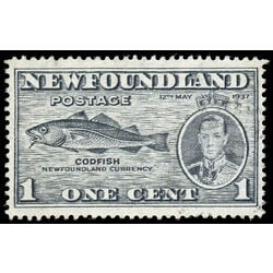 newfoundland stamp 233 codfish 1 1937 U VF 005