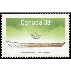 canada stamp 1229 chipewyan canoe 38 1989