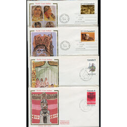 collection of 4 nice silk cachet fdc s of indians 1974