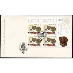 canada stamp 2403 map artifacts coins beades 57 2010 FDC UR