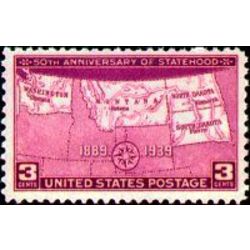 us stamp postage issues 858 map of 4 states 3 1939