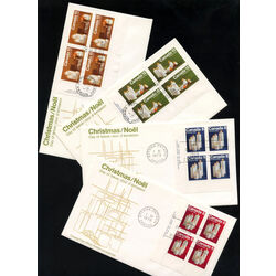 set of 4 fdc lower left blocks of canada of christmas candles 606 09