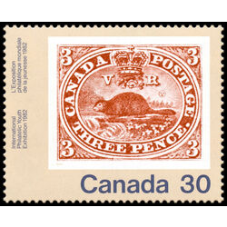 canada stamp 909 three penny beaver no 1 30 1982