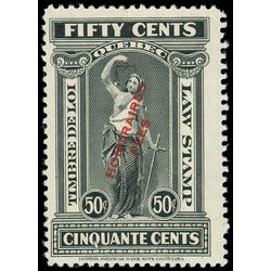 canada revenue stamp ql77 overprints on law stamps 50 1923