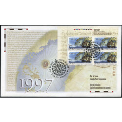 canada stamp 1649 cabot s ship matthew with map and globe in background 45 1997 FDC UL