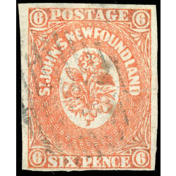 newfoundland stamp 13 1860 second pence issue 6d 1860 U VF 018