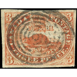 canada stamp 4 beaver 3d 1852 U VF 105