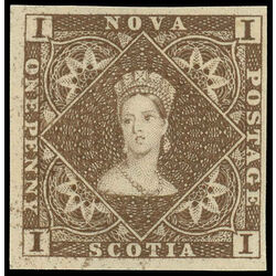 nova scotia stamp 1 pence issue victoria 1d 1853 M VFNG 015