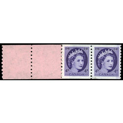 canada stamp 347pa queen elizabeth ii 1954 START PAIR 2 TABS M FNH