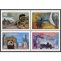 canada stamps exploration of canada 1986 9 set 4 blocks 1107a to 1236a