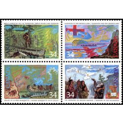 canada stamps exploration of canada 1986 9 set 4 blocks 1107a to 1236a