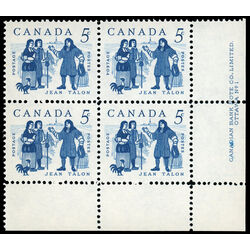 canada stamp 398 talon and colonists 5 1962 PB LR 1