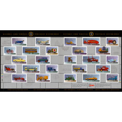 historic land vehicles souvenir sheet of 25 stamps