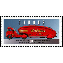 canada stamp 1605m white model wa 122 tractor trailer 1947 10 1996
