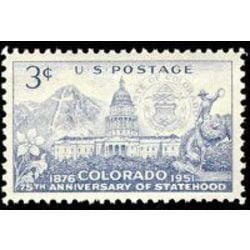 us stamp 1001 colorado statehood 3 1951