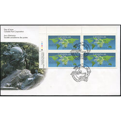 canada stamp 1806 upu emblem on world map 46 1999 FDC UL