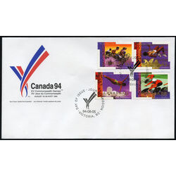 canada stamp 1519 22 fdc commonwealth games vancouver 1994
