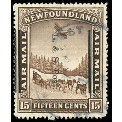 newfoundland stamp 211 dog sled and airplane 15 1933 U VF 005