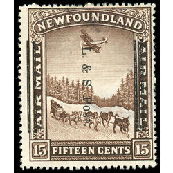 newfoundland stamp 211 dog sled and airplane 15 1933 U F 006