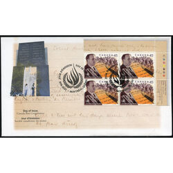 canada stamp 1761 john humphrey 1905 1995 and page from the universal declaration of human rights 45 1998 FDC UR