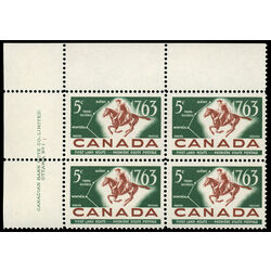 canada stamp 413 postrider and map 5 1963 PB UL 1