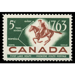 canada stamp 413 postrider and map 5 1963