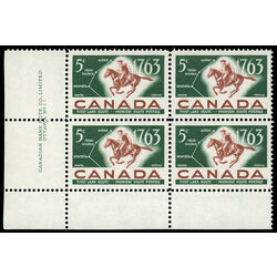 canada stamp 413 postrider and map 5 1963 PB LL 1