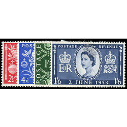 great britain stamp 313 6 queen elizabeth coronation issue 1953