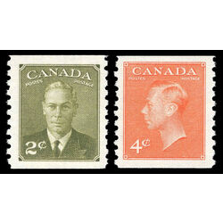 canada stamp 309 10 king george vi with postes postage 1951 coil 1951