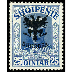 albania stamp 123 handstamped overprinted in blue 1920