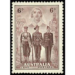 australia stamp 187 nurse sailor soldier and aviator 6 p 1940