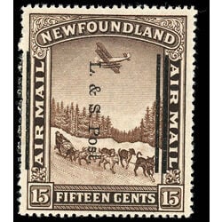newfoundland stamp 211 dog sled and airplane 15 1933 M F VF 007