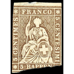 switzerland stamp 20 helvetia 1854