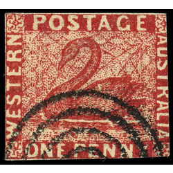 western australia stamp 22a swan 1861 U FORGERY 002