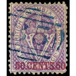 british columbia vancouver island stamp 17 surcharge 1869 U VF 006