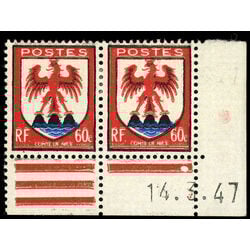 france stamp 565 county of nice 1946
