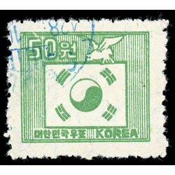 korea south stamp 187a dove and flag 1952