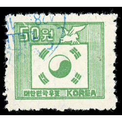 korea south stamp 187a dove and flag 1952