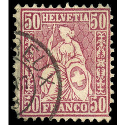 switzerland stamp 59 helvetia 50 1867 U 002