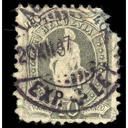 switzerland stamp 84c helvetia numeral 40 1891 U DEF 001