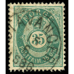 norway stamp 29 post horn and crown 1878